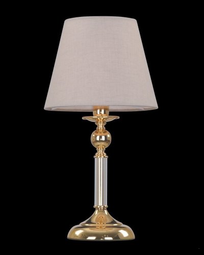 Настольная лампа CAMILA LG1 GOLD Crystal Lux бежевая 1 лампа, основание золотое металл в стиле современный  фото 2